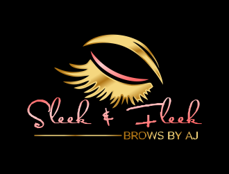 SLEEK & FLEEK   BROWS BY AJ logo design by Gwerth