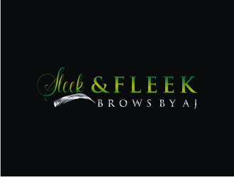 SLEEK & FLEEK   BROWS BY AJ logo design by bricton