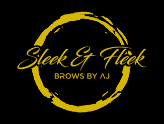 SLEEK & FLEEK   BROWS BY AJ logo design by qqdesigns