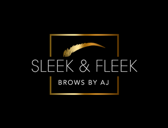 SLEEK & FLEEK   BROWS BY AJ logo design by kunejo