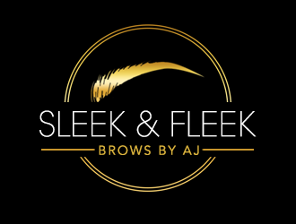SLEEK & FLEEK   BROWS BY AJ logo design by kunejo