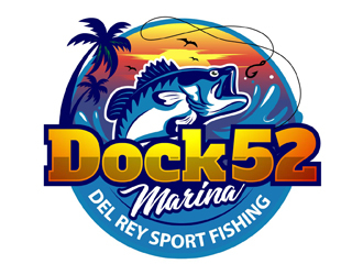 Dock 52 marina del Rey sport fishing  logo design by DreamLogoDesign