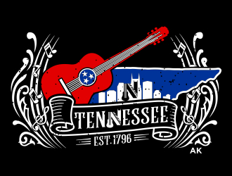Nashville Music Guide back of T  logo design by aura