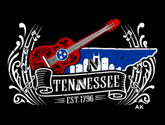 Nashville Music Guide back of T  logo design by aura