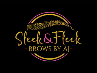 SLEEK & FLEEK   BROWS BY AJ logo design by invento