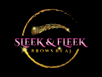 SLEEK & FLEEK   BROWS BY AJ logo design by done