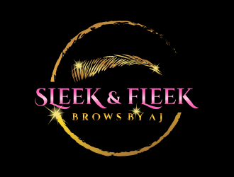 SLEEK & FLEEK   BROWS BY AJ logo design by done