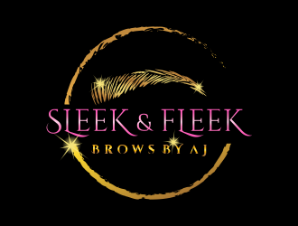 SLEEK & FLEEK   BROWS BY AJ logo design by done