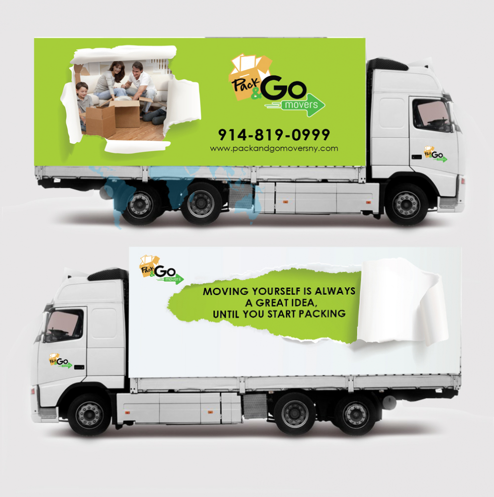 Pack & Go Movers  logo design by PANTONE