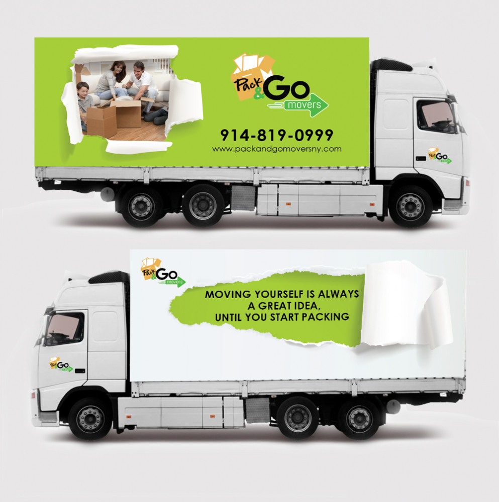 Pack & Go Movers  logo design by PANTONE
