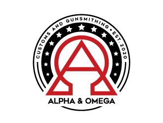 Alpha &amp; Omega Customs and Gunsmithing logo design by dgawand