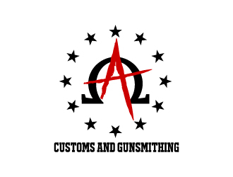 Alpha &amp; Omega Customs and Gunsmithing logo design by jonggol