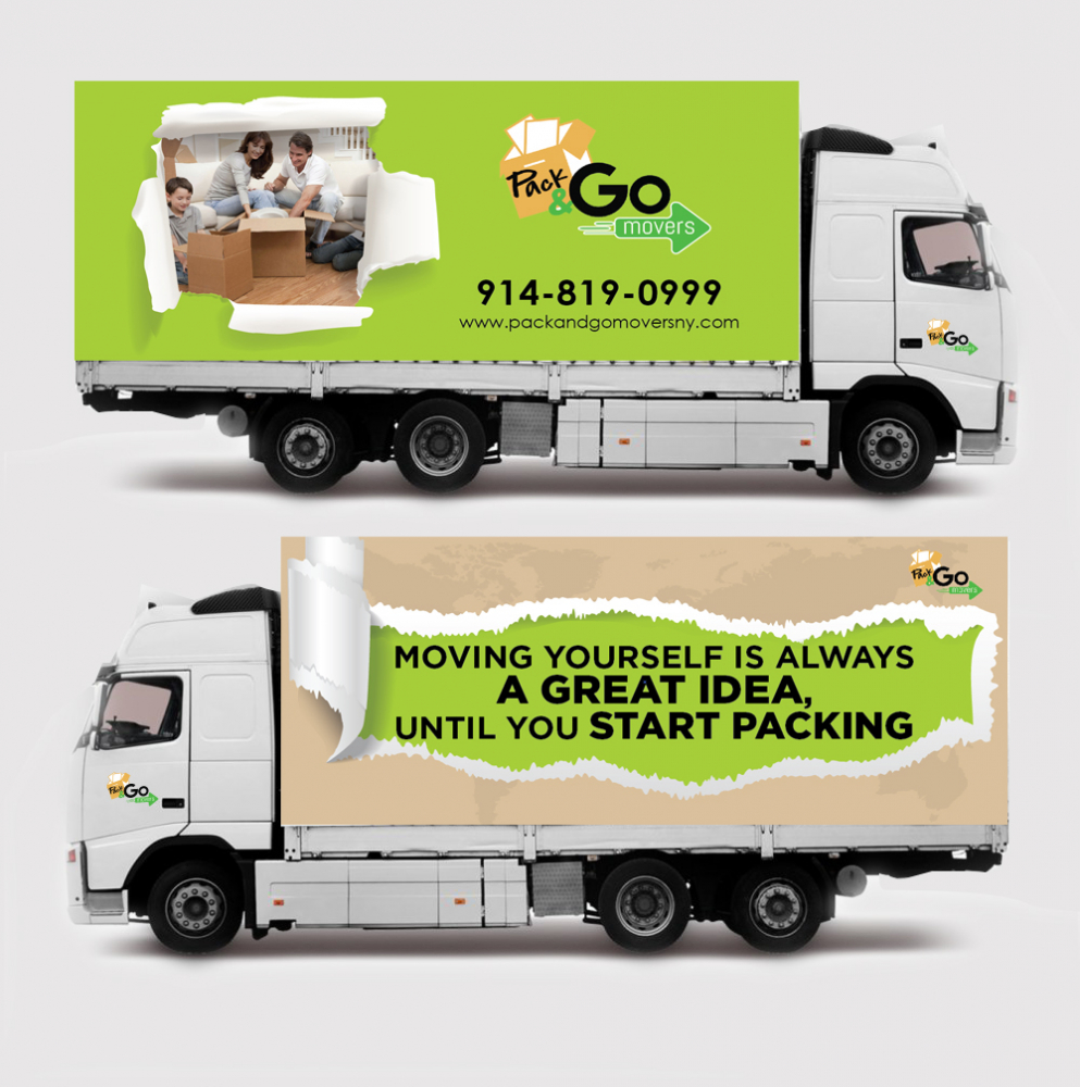 Pack & Go Movers  logo design by PANTONE