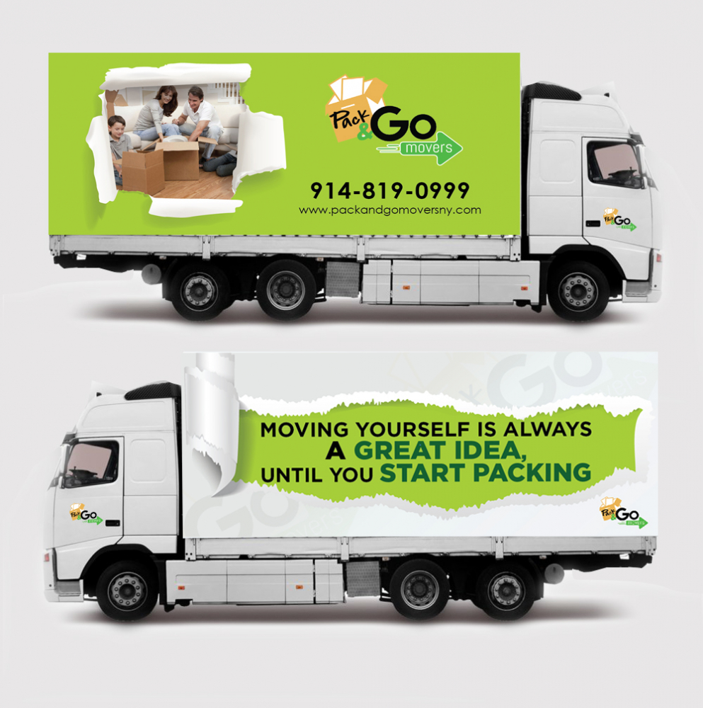 Pack & Go Movers  logo design by PANTONE
