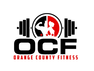 Orange County Fitness (OCF) logo design by AamirKhan