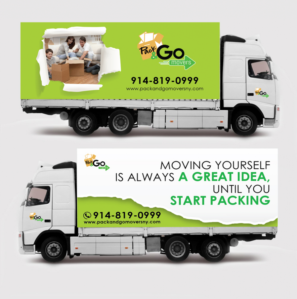 Pack & Go Movers  logo design by PANTONE