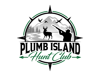 Plumb Island Hunt Club logo design by haze