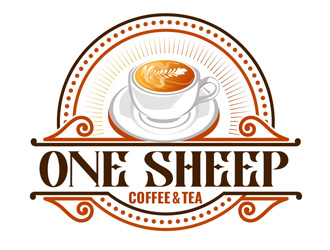 One Sheep Coffee & Tea logo design by DreamLogoDesign