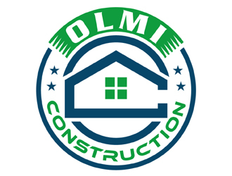 Olmi Construction  logo design by MAXR