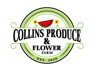 Collins Produce and Flower Farm logo design by aryamaity