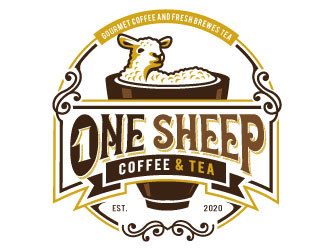 One Sheep Coffee & Tea logo design by REDCROW