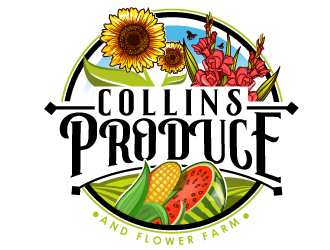 Collins Produce and Flower Farm logo design by Suvendu