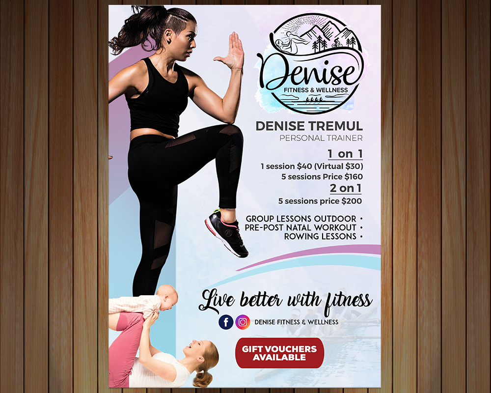 Denise fitness & wellness  logo design by MastersDesigns