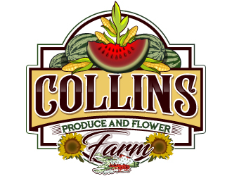 Collins Produce and Flower Farm logo design by LucidSketch