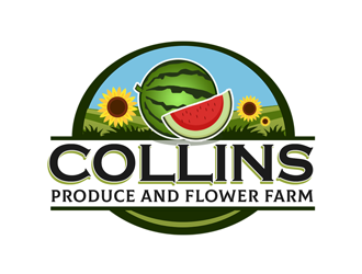 Collins Produce and Flower Farm logo design by kunejo