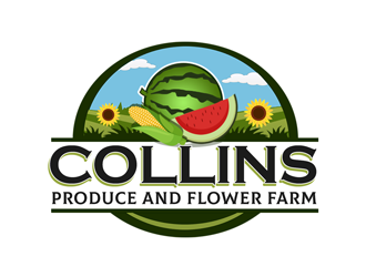 Collins Produce and Flower Farm logo design by kunejo