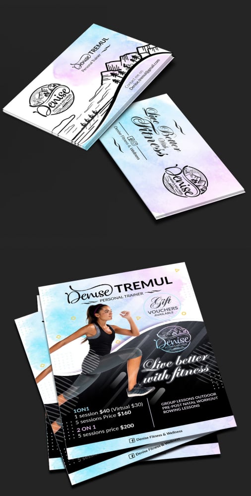 Denise fitness & wellness  logo design by DreamLogoDesign