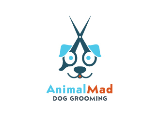 AnimalMad Dog Grooming logo design by alxmihalcea