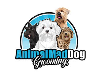 AnimalMad Dog Grooming logo design by PrimalGraphics