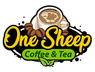 One Sheep Coffee & Tea logo design by DreamLogoDesign