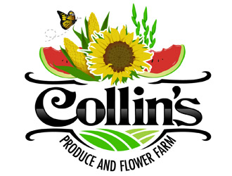 Collins Produce and Flower Farm logo design by DreamLogoDesign