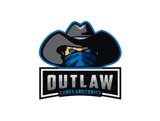 Outlaw Games and Comics logo design by Artomoro