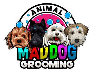 AnimalMad Dog Grooming logo design by DreamLogoDesign