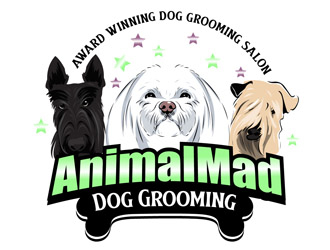 AnimalMad Dog Grooming logo design by DreamLogoDesign