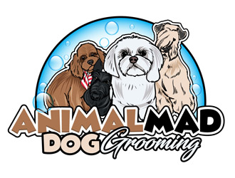 AnimalMad Dog Grooming logo design by DreamLogoDesign