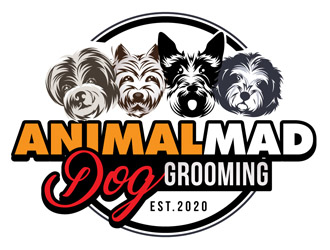 AnimalMad Dog Grooming logo design by DreamLogoDesign