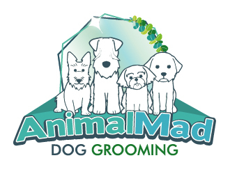 AnimalMad Dog Grooming logo design by Loregraphic