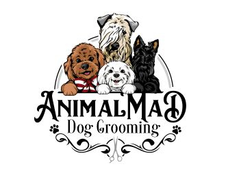 AnimalMad Dog Grooming logo design by veron