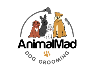AnimalMad Dog Grooming logo design by ingepro
