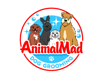 AnimalMad Dog Grooming logo design by ingepro