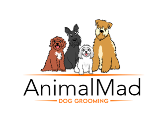 AnimalMad Dog Grooming logo design by ingepro
