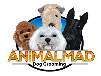 AnimalMad Dog Grooming logo design by DreamLogoDesign