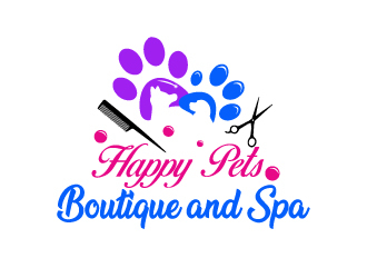 Happy Pets boutique and spa logo design by Suvendu
