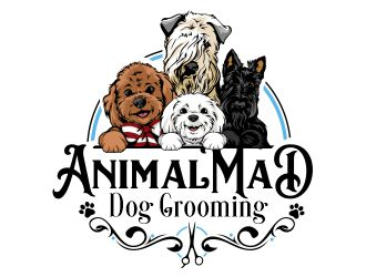 AnimalMad Dog Grooming logo design by veron