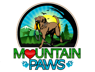 mountain paws logo design by Suvendu