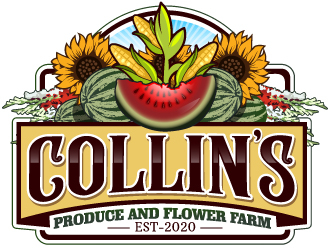 Collins Produce and Flower Farm logo design by LucidSketch